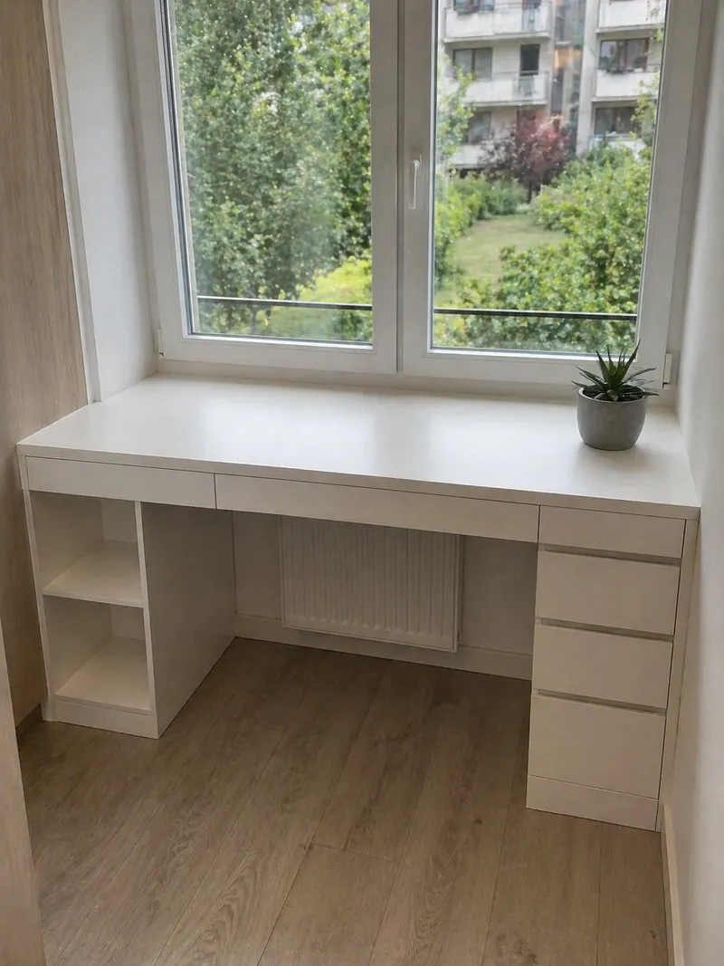Gabinet domowy na wymiar — home office z zabudową, realizacja Wrocław