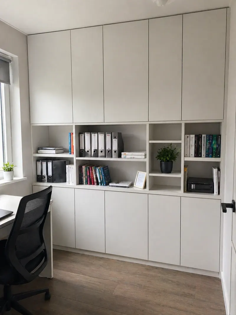 Szafy biurowe zabudowa sciany — realizacja Wrocław