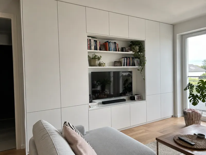 Meble do salonu w stylu japandi — minimalizm, drewno i natura, Wrocław